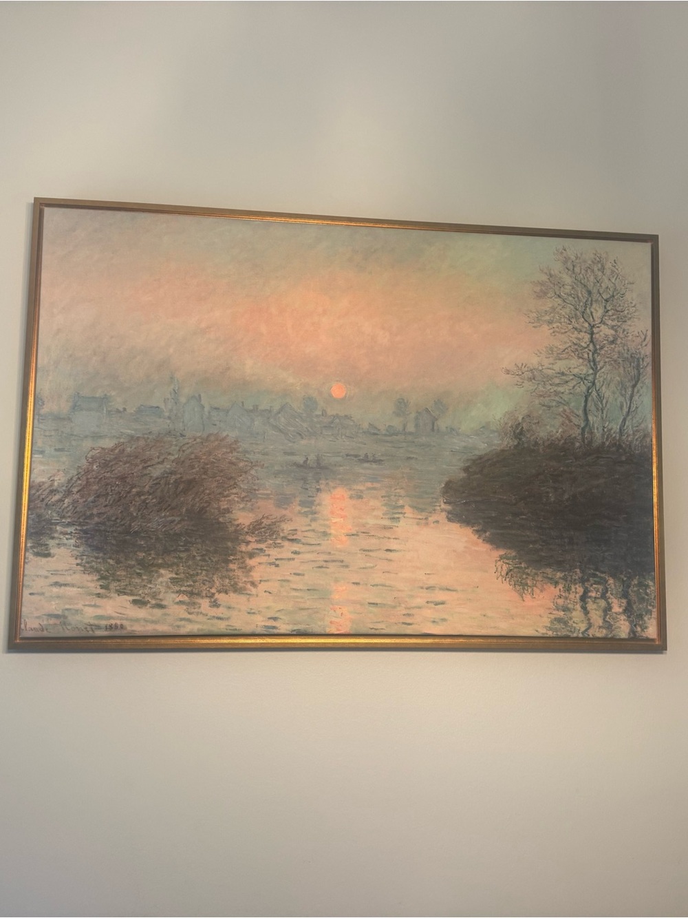 Sunset on the Seine at Lavacourt, Winter Effect- Claude Monet Wall Art
